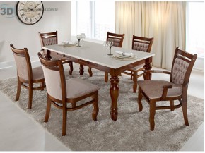 Conjunto Mesa de Jantar 3D Moveis Roma Florida com 06 Cadeiras 1.80 x 0.90 Retangular